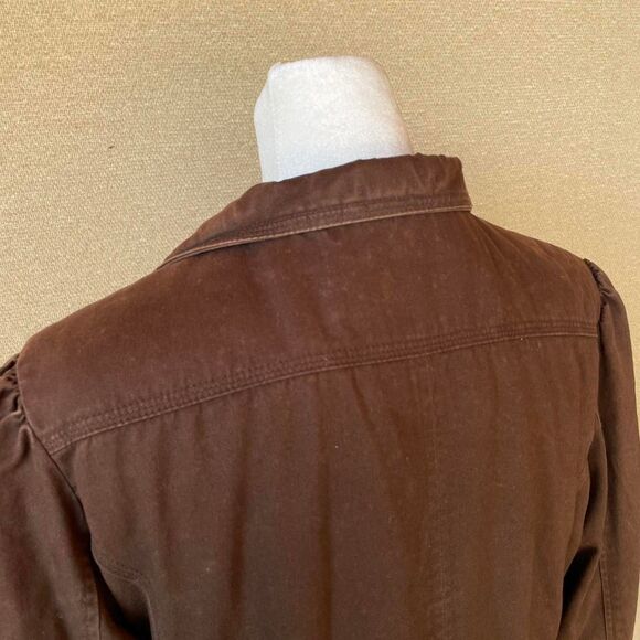 Limited Too Vintage Y2K Chocolate Brown Canvas Jacket Sherpa Girlhood 90's READ - Picture 6 of 8